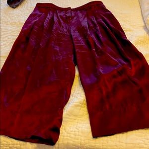 100% silk maroon gaucho pants - Robert Rodriguez
